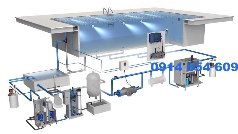 Diện tích hồ bơi càng lớn càng cần một hệ thống lọc nước có công suất lớn