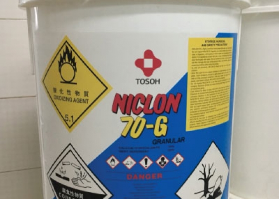 Hóa chất khử trùng nước hồ bơi Niclon Clorine Nhật 70G