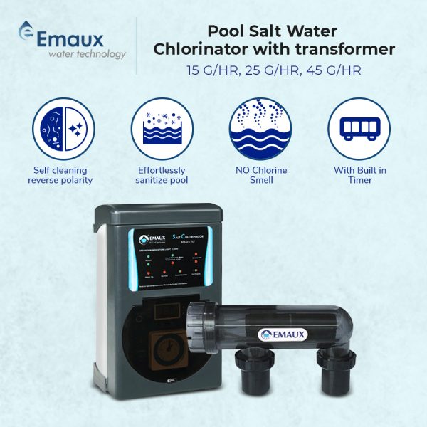 Máy điện phân muối bể bơi Emaux