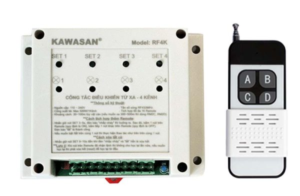 Công tắc điều khiển từ xa 4 Kênh RF4K-RM4B