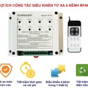 Công tắc điều khiển từ xa 4 Kênh RF4K-RM4B