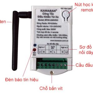 Công tắc điều khiển từ xa RF2K 220V-RM4B