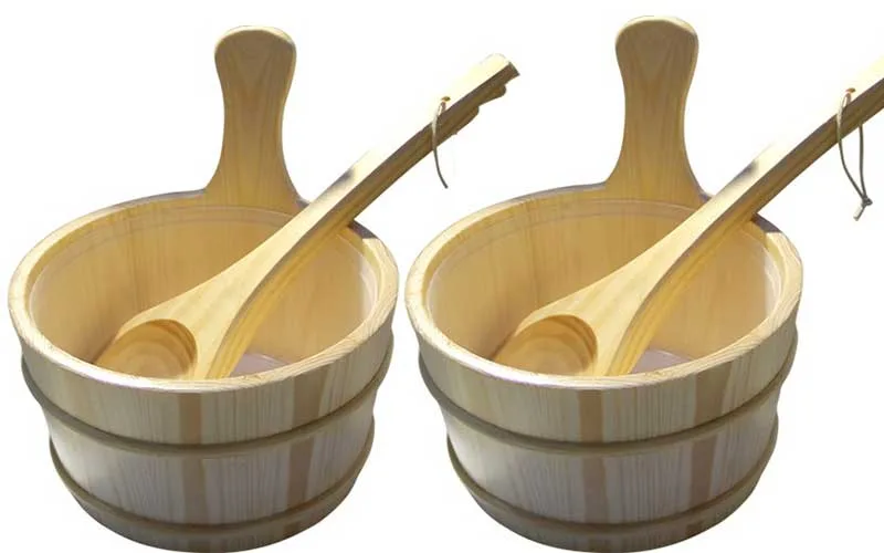 Xô gáo gỗ có dây phòng xông hơi