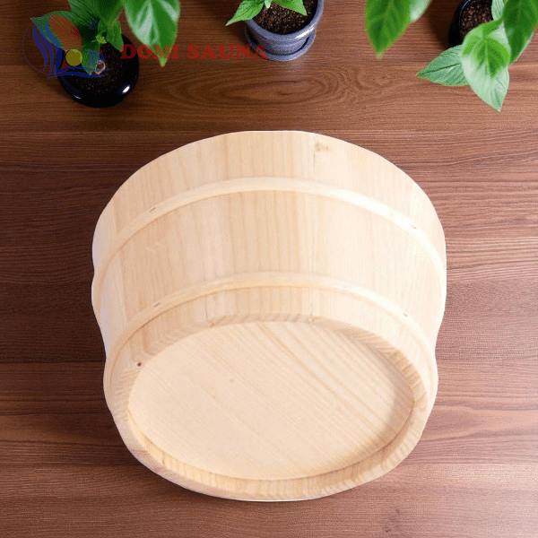 Xô gáo gỗ có dây phòng xông hơi