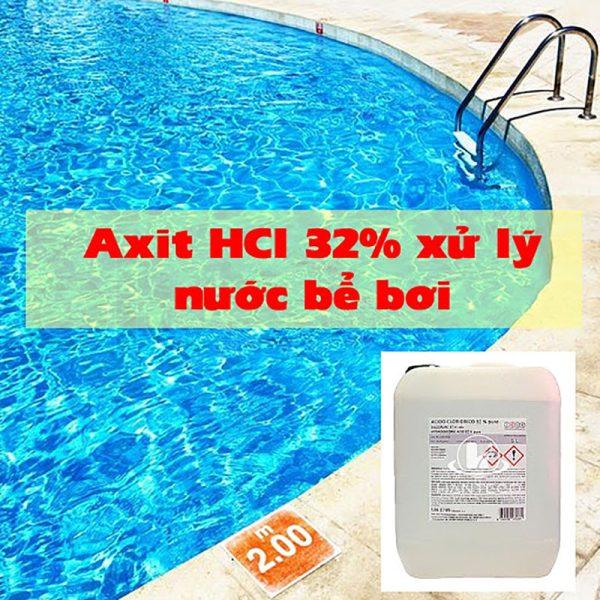 Xử lý nước hồ bơi bằng axit HCL